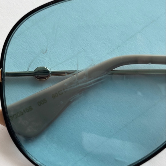 Gucci aviator unisex sunglasses GG0515S 005 black metal frame blue gradient lens - Picture 5 of 7